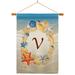 Breeze Decor Summer Initial 2-Sided Polyester 40" x 28" Flag Set in Brown | 40 H x 28 W x 1 D in | Wayfair BD-BN-HS-130178-IP-BO-03-D-US14-BD