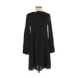 H&M Casual Dress - DropWaist Crew Neck Long Sleeve: Black Dresses - Women's Size 4