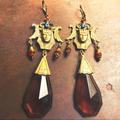 Anthropologie Jewelry | Never Worn Antique Czech Glass Earrings Ooak 1920s | Color: Red | Size: Os