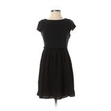 Gap Casual Dress - Fit & Flare Crew Neck Short Sleeve: Black Solid Dresses - Women's Size 2