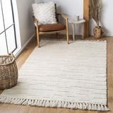 White 60 x 0.39 in Indoor Area Rug - Dakota Fields Handmade Tufted Wool Ivory Area Rug Wool | 60 W x 0.39 D in | Wayfair