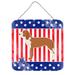 Trinx Patriotic Contemporary Spanish Hound Wall Décor Metal in Blue/Brown/Gray | 8 H x 6 W in | Wayfair 9462C21DCAFB47BBA43737A5206AA32E