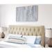Latitude Run® Sawtooth Solid Wood Panel Headboard Faux Leather/Upholstered/Wood & in White | 53.7 H x 63.2 W x 4.9 D in | Wayfair