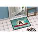 The Holiday Aisle® Knifel Basset Hound Merry Christmas Non-Slip Outdoor Door Mat Synthetics in White | 24 W x 36 D in | Wayfair