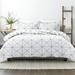 August Grove® Ayniah Edgy Flowers Pattern Reversible Duvet Cover Set Microfiber, Cotton in Gray | Twin Comforter + 1 Pillow Sham | Wayfair