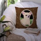 Winston Porter Chihuahua Square Brown Indoor/Outdoor Throw Pillow Polyester/Polyfill blend | 14 H x 14 W x 4 D in | Wayfair