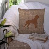 Winston Porter Rottweiler Burlap Indoor/Outdoor Throw Pillow Polyester/Polyfill blend in Brown | 14 H x 14 W x 4 D in | Wayfair