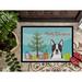 The Holiday Aisle® Pearlotta Christmas Tree & Boston Terrier Non-Slip Outdoor Door Mat Synthetics in White | Rectangle 2' x 3' | Wayfair