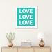 East Urban Home Love, Love, Love - Textual Art Print Paper in Blue/White | 24 H x 24 W x 1 D in | Wayfair 895F1D49053A41C79AE81708F925EC18