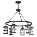 Hinkley 6 -Bulb 32" H Outdoor Chandelier Glass/Aluminium/Metal in Black | 32 H x 42 W x 42 D in | Wayfair 2689BK-LV