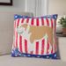 Trinx Patriotic Blue/Red Fabric Indoor/Outdoor Throw Pillow Polyester/Polyfill blend | 14 H x 14 W x 3 D in | Wayfair
