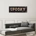 The Holiday Aisle® Spooky Sign - Wrapped Canvas Textual Art Print Canvas in Black/Green | 12 H x 36 W x 1.5 D in | Wayfair