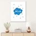East Urban Home Hello Bubble Cloud Super Scandi - Textual Art Print Paper/Metal in Blue | 32 H x 24 W x 1 D in | Wayfair