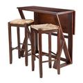 Andover Mills™ Admiranda 3 - Piece Counter Height Drop Leaf Solid Wood Dining Set Wood in Brown | 36.22 H in | Wayfair
