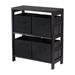 Alcott Hill® Cleante 29.21" H x 25.2" W x 11.22" D Shelving Unit Wood in Black/Brown | 29.21 H x 25.2 W x 11.22 D in | Wayfair