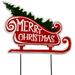 The Holiday Aisle® Merry Christmas Sleigh Tin Garden Sign Metal | 14.6 H x 8.7 W x 0.1 D in | Wayfair D410032E6AEC4C83BD46C704F304776E