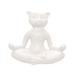 "Ceramic 7"" Yoga Cat, White - Sagebrook Home 15432"