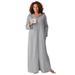 Plus Size Women's Long Hooded Fleece Sweatshirt Robe by Dreams & Co. in Heather Grey (Size 4X)