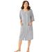 Plus Size Women's Short French Terry Zip-Front Robe by Dreams & Co. in Heather Grey (Size L)