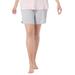 Plus Size Women's Print Pajama Shorts by Dreams & Co. in Heather Grey (Size 30/32) Pajamas