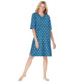 Plus Size Women's Print Sleepshirt by Dreams & Co. in Deep Teal Hearts (Size 5X/6X) Nightgown