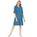 Plus Size Women's Print Sleepshirt by Dreams & Co. in Deep Teal Hearts (Size 5X/6X) Nightgown