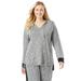 Plus Size Women's Hooded Marled Jersey Top by Dreams & Co. in Heather Charcoal Marled (Size 30/32)