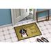 Winston Porter Volo Bernese Mountain Dog Spoiled Dog Lives Here Non-Slip Outdoor Door Mat Synthetics in White | Rectangle 2' x 3' | Wayfair