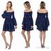 Free People Dresses | Free People Counting Daisies Off Shoulder Dress Xs | Color: Blue | Size: Xs