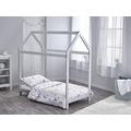 ELEGANT BABY Kinder Valley Harper Bed House Bundle - 7 Piece Grey Toddler Bed Bundle, Includes Kinder Flow Mattress & Safari Friends Bedding, Solid Pine Wooden Base | (Junior & Children's Bed)