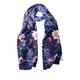 Westlook's Women's Premium silk Square Scarf Large Hand Painted Silk Scarf Fashion Accessory Dark blue 72" x 26"