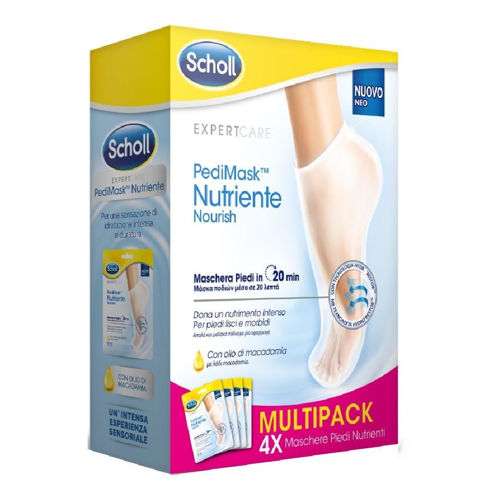 Scholl Pedimask Maschera Piedi Nutriente 0% Profumi e Coloranti 1 pz A