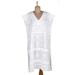 Paisley Garden in White,'Lightweight Embroidered Cotton Shift in White'