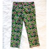 Lilly Pulitzer Pants & Jumpsuits | Lily Pulitzer Green Floral Cropped Trousers | Color: Green/Pink | Size: 30