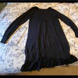 American Eagle Outfitters Sweaters | Ae Tunic/ Sweater Dress W/Ruffle Black Size M | Color: Black | Size: M