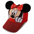 Disney girls Minnie Mouse Character Cotton Baseball Cap Toddler Girls - Age 2-4 - 51CM Red