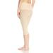 Plus Size Women's Rago High Waist Wide Band Tummy Shaper Sheer Capri Pant by Rago in Beige (Size S)