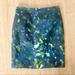 J. Crew Skirts | J. Crew No. 2 Pencil Skirt Size 6 Watercolor | Color: Blue/Green | Size: 6