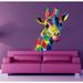 Trinx Giraffe Wall Decal Vinyl in Blue/Red/Yellow | 22 H x 26 W in | Wayfair 8E4D87940836420F849FC726F5E1F311