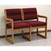 Symple Stuff Geier 42" W Fabric Seat Tandem Seating w/ Medium Oak Frame | 33.5 H x 42 W x 23.25 D in | Wayfair DW2-2DLOLG