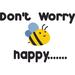 Zoomie Kids Don't Worry Bee Happy Quote Cartoon Wall Decal Vinyl in Black/Yellow | 15 H x 30 W in | Wayfair 2FE19CCC0340466996A6954F2F27CCF0