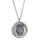 Kuzzoi Men's Silver Necklace with Coin Pendant Round (25 mm), Necklace for Men in 925 Sterling Silver, Venetian Chain with Antique Coin, Men's Necklace Pendant Vintage Handmade Black