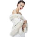 BEAUTELICATE Women's Faux Fur Shawl Wrap Stole Thicken Shrug Cover Up for Winter Wedding Evening Brides Bridesmaids