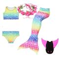 UniDesign Kids Mermaid Tail For Swimming With Monofin (7-8 Years, Rainbow)