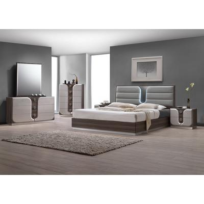 Modern 4-Piece Bedroom Set w/King Size Bed - Chintaly LONDON-KING-4PC