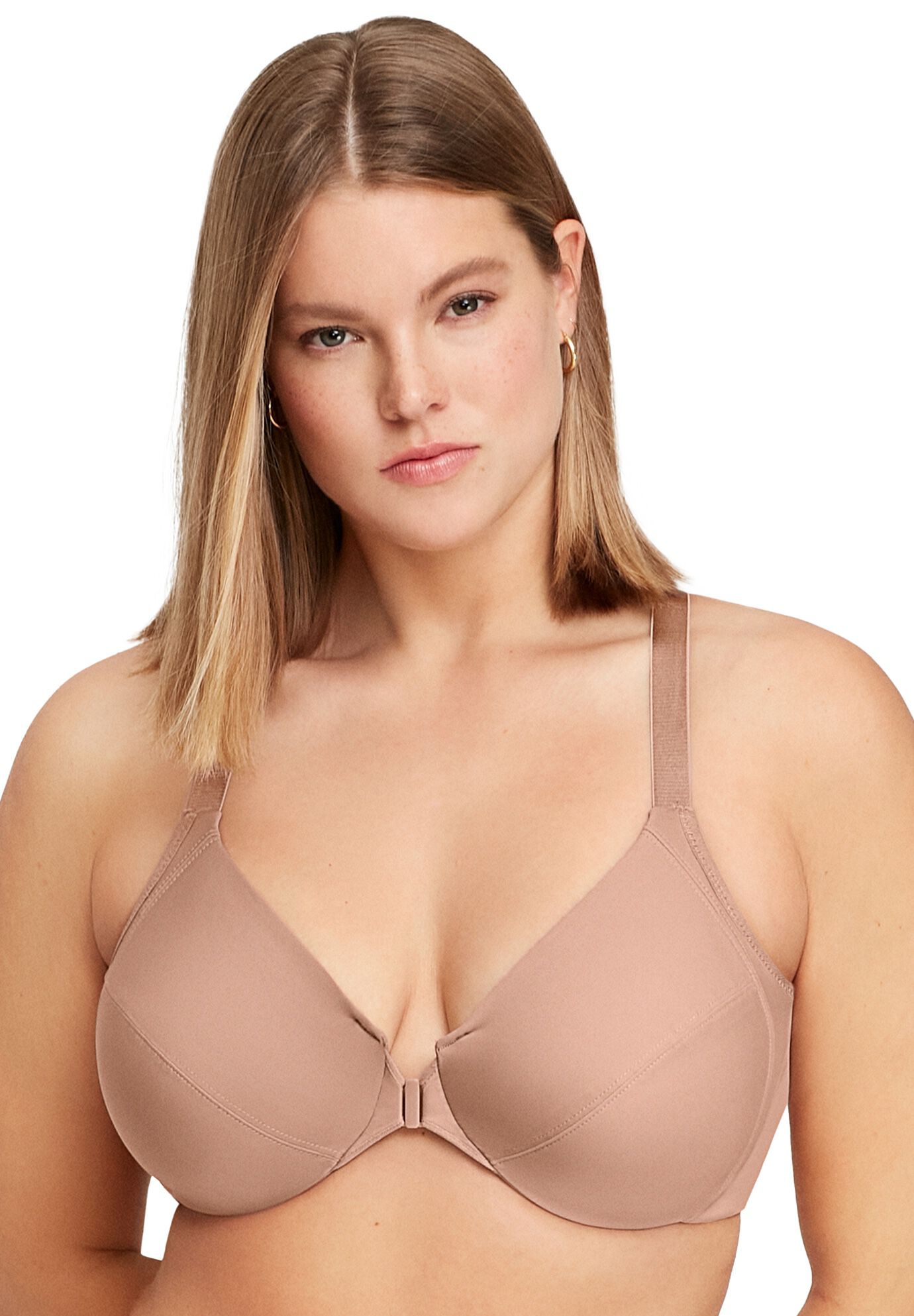 Plus Size Women's FRONT CLOSE WONDERWIRE BRA 1247 by Glamorise in Cappuccino (Size 36 H)