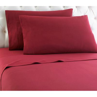 Micro Flannel® Solid Wine Flannel Sheet Set by Shavel Home Products in Wine (Size TWINXL)