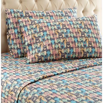 Micro Flannel® Cat Print Sheet Set by Shavel Home Products in Flannel (Size TWIN)