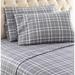 Micro Flannel® Plaid Grey Print Sheet Set by Shavel Home Products in Plaid Gray (Size TWIN)