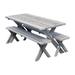 Loon Peak® Guertin Rectangular Outdoor Picnic Table Metal in Gray | 70" L x 27" W x 30" H | Wayfair 06FDB6BB17474D4FB88742F8CEDF14D1